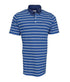Polo piqué bleu roi à rayure blanc / gris